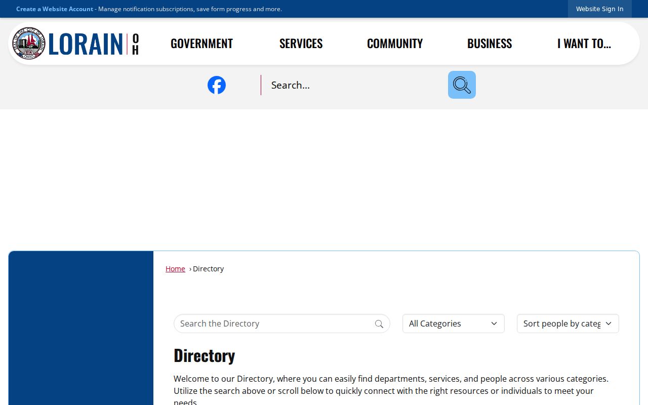 Lorain County historical directory City of Lorain staff page