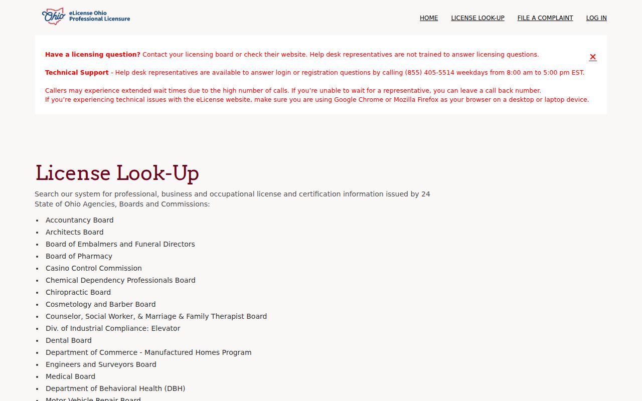 Lorain County residents directory Ohio professional credential lookup