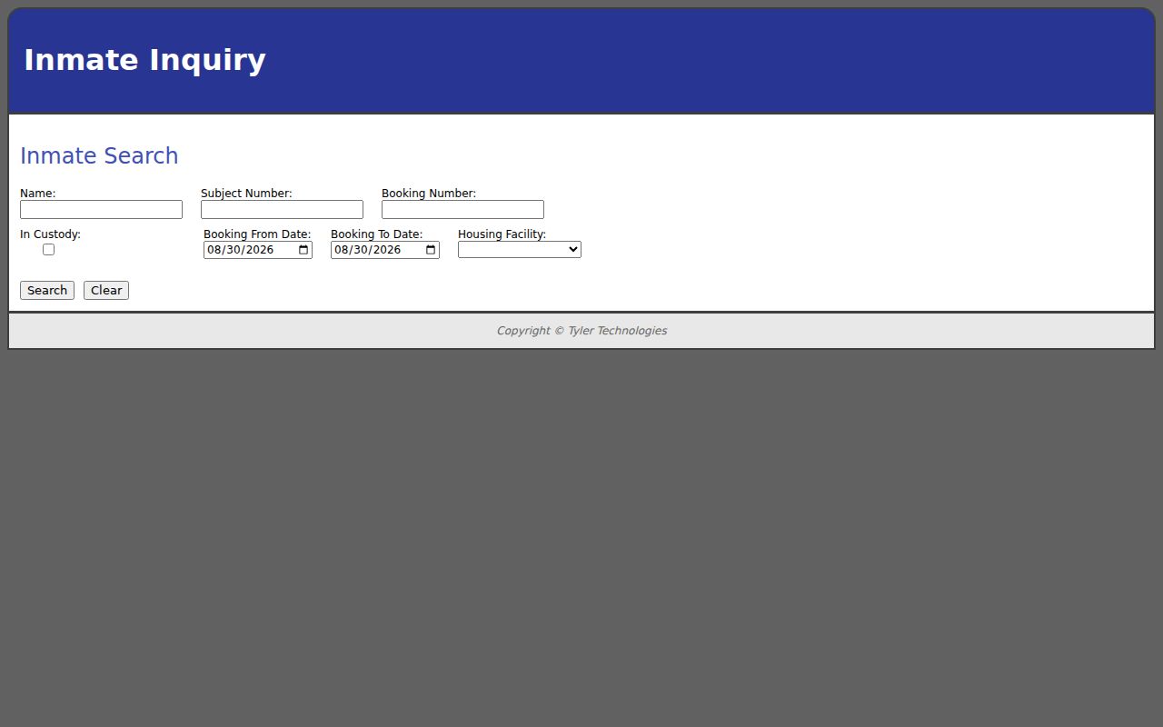 Lorain County resident lookup jail inmate inquiry fields